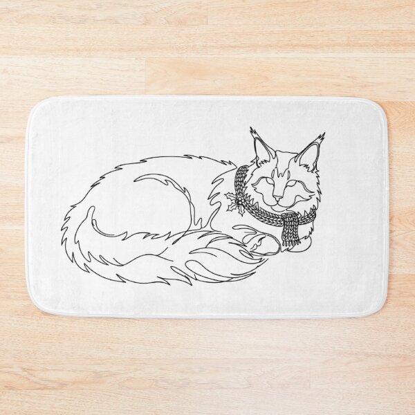 Item preview, Maine Coon Christmas Scarf Minimalist Cat Art designed and sold by GTFullShop.