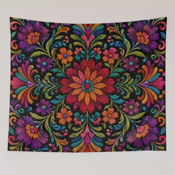 Item preview, Mexican Folk Art Floral Pattern | Colorful Traditional Flower Design designed and sold by BrainCurves.