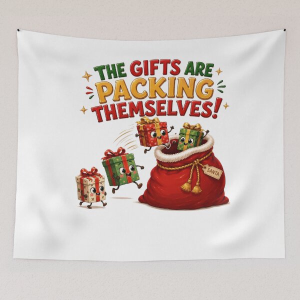 Item preview, The Gifts Are Packing Themselves! | Funny Christmas designed and sold by MotylekAnia.