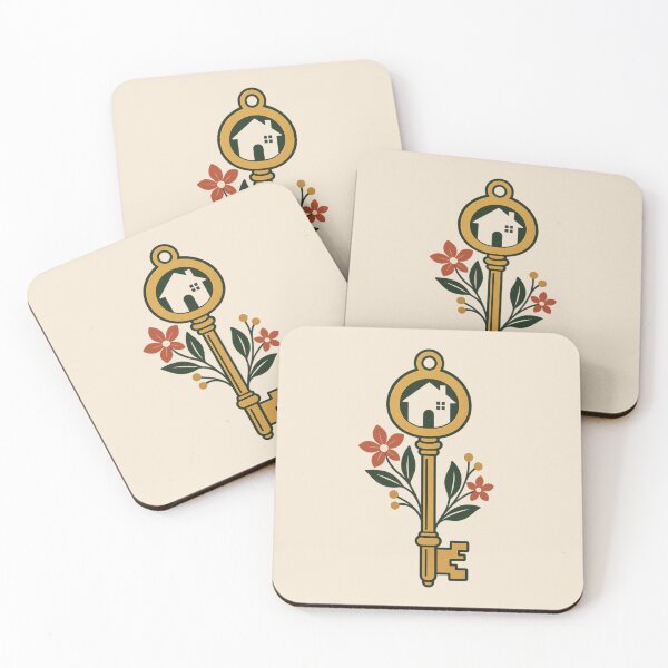 Item preview, New Home Gift – Vintage House Key Botanical Design designed and sold by astersgraphics.