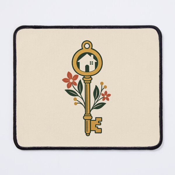 Item preview, New Home Gift – Vintage House Key Botanical Design designed and sold by astersgraphics.
