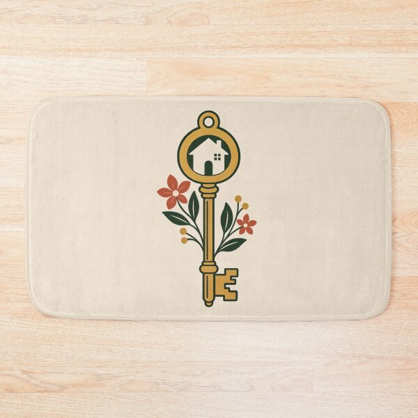 Item preview, New Home Gift – Vintage House Key Botanical Design designed and sold by astersgraphics.