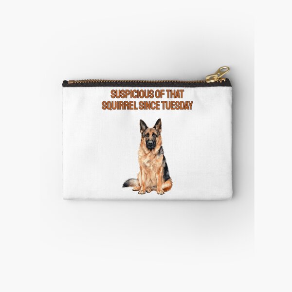 Item preview, German Shepherd Squirrel Watch Watercolour Sarcastic Art designed and sold by NatureUnleashed.