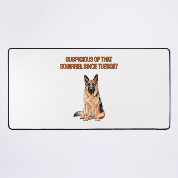 Item preview, German Shepherd Squirrel Watch Watercolour Sarcastic Art designed and sold by NatureUnleashed.