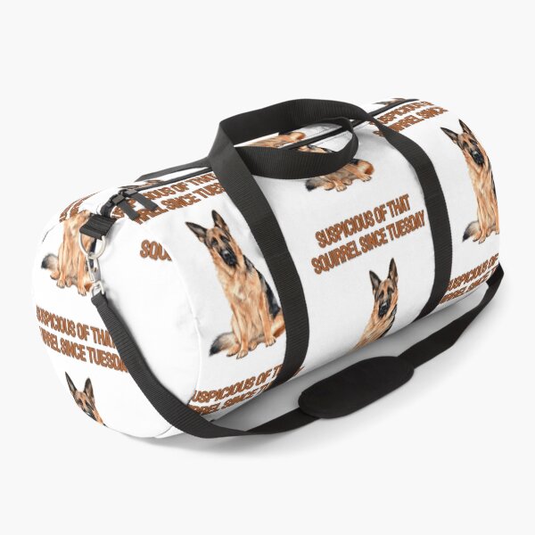 Item preview, German Shepherd Squirrel Watch Watercolour Sarcastic Art designed and sold by NatureUnleashed.