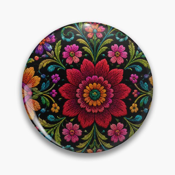Item preview, Mexican Folk Floral Art | Colorful Traditional Textile Pattern designed and sold by BrainCurves.