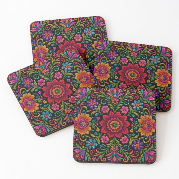 Item preview, Mexican Folk Floral Art | Colorful Traditional Textile Pattern designed and sold by BrainCurves.