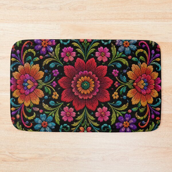 Item preview, Mexican Folk Floral Art | Colorful Traditional Textile Pattern designed and sold by BrainCurves.
