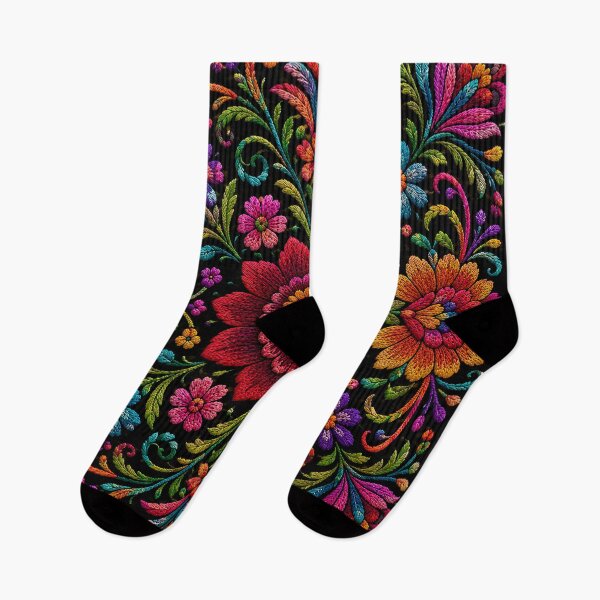 Item preview, Mexican Folk Floral Art | Colorful Traditional Textile Pattern designed and sold by BrainCurves.