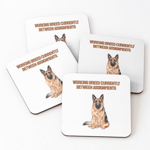 Item preview, Bored German Shepherd Watercolour Sarcastic Working Dog designed and sold by NatureUnleashed.