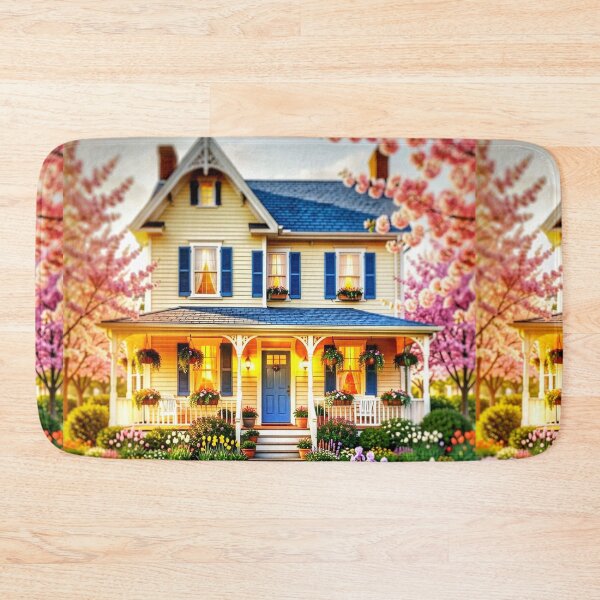 Item preview, Charming Yellow Wooden Cottage Print with Garden Path designed and sold by The Empire Of Digital Art..