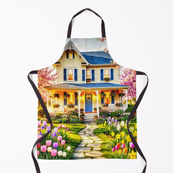Item preview, Charming Yellow Wooden Cottage Print with Garden Path designed and sold by The Empire Of Digital Art..