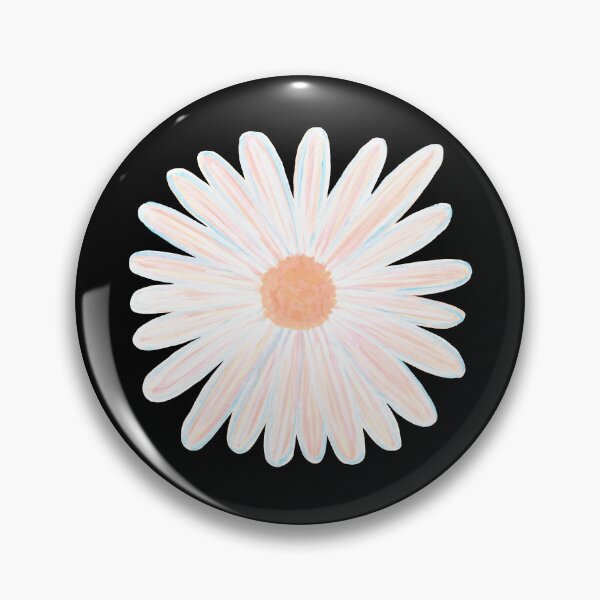 Item preview, White Daisy Floral Pattern on Black Background designed and sold by anigui.