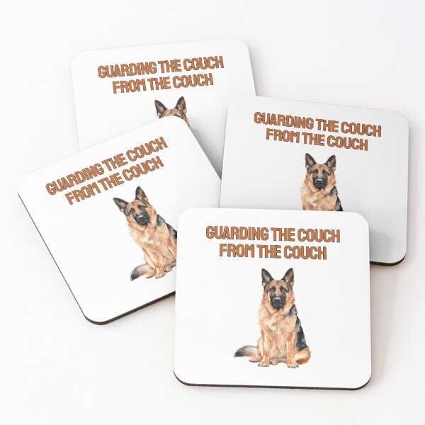 Item preview, German Shepherd Couch Guard Watercolour Sarcastic Dog Art designed and sold by NatureUnleashed.