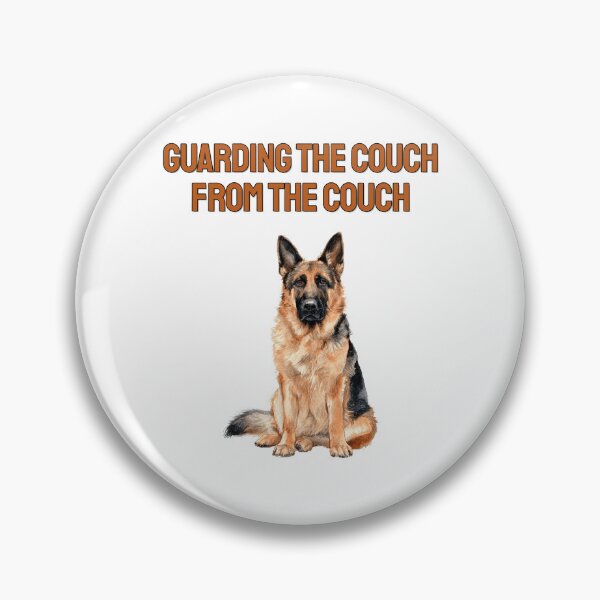 Item preview, German Shepherd Couch Guard Watercolour Sarcastic Dog Art designed and sold by NatureUnleashed.