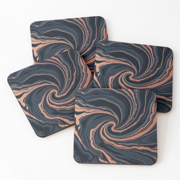 Item preview, Navy Copper Liquid Marble Swirl designed and sold by IntelliMindDesigns.