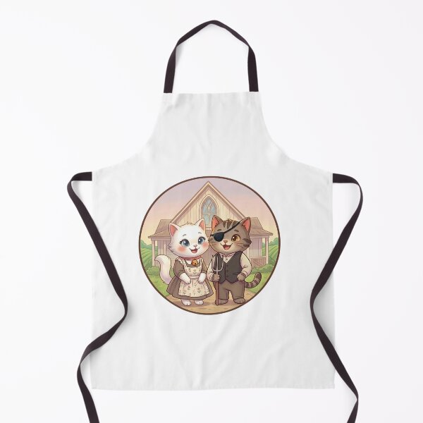 Item preview, Smilla & Fiete in American Gothic – Happy Cat Art Parody designed and sold by 1smillaundfiete.