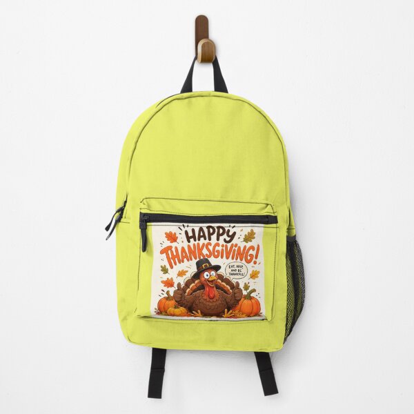 Item preview, Happy Thanksgiving Turkey with Pumpkins and Autumn Leaves designed and sold by DoveArtDesigns.