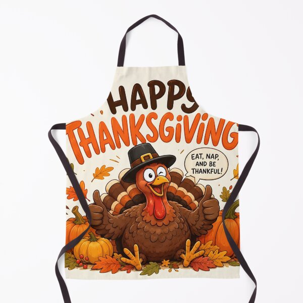 Item preview, Happy Thanksgiving Turkey with Pumpkins and Autumn Leaves designed and sold by DoveArtDesigns.