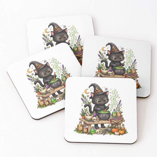 Item preview, Black Cat Witch Halloween Potion Magic Spooky Cat designed and sold by MrDev.