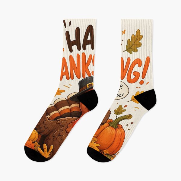 Item preview, Happy Thanksgiving Turkey with Pumpkins and Autumn Leaves designed and sold by DoveArtDesigns.