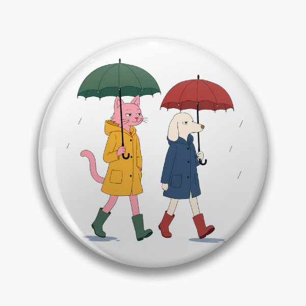 Item preview, Cat and Dog Rainy Day Umbrella Walk designed and sold by LazyPaw Design.
