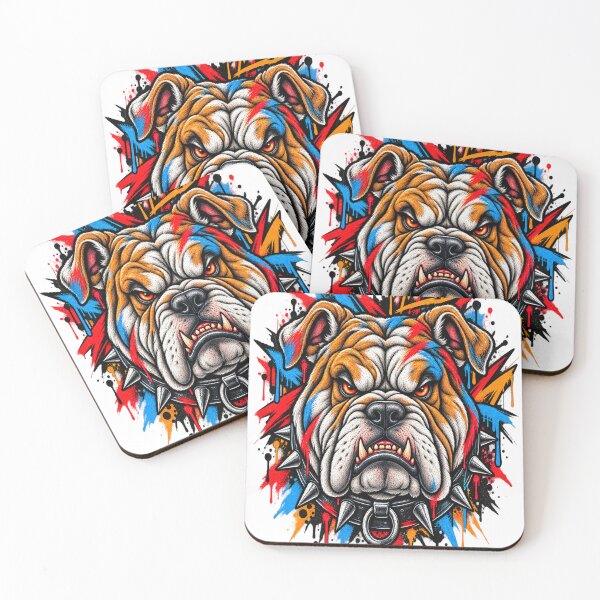 Item preview, Fierce English Bulldog Crown Graffiti Spiked Collar Art designed and sold by shemodas.