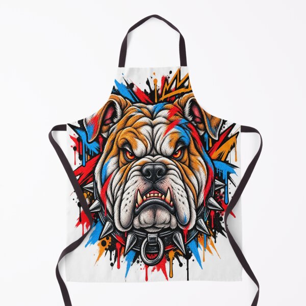Item preview, Fierce English Bulldog Crown Graffiti Spiked Collar Art designed and sold by shemodas.