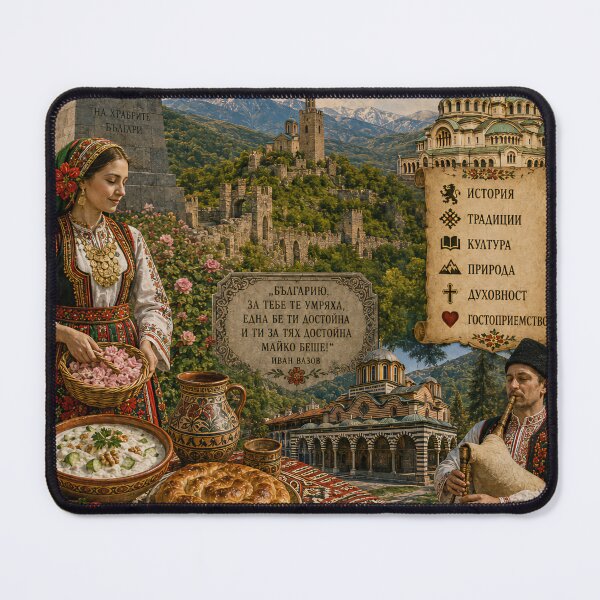 Item preview, Bulgaria Travel Poster | Sofia Rila Monastery Rose Valley & Folk Art designed and sold by alexcorporation.