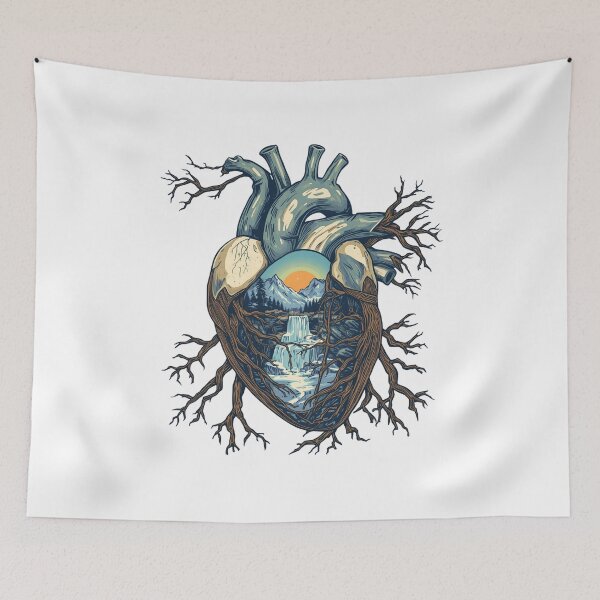 Item preview, Anatomical Heart Waterfall Nature designed and sold by muhammadkhafidh.