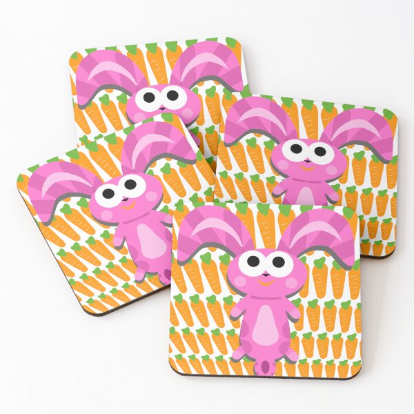 Item preview, Cute Pink Bunny Creature with Carrot Pattern designed and sold by MigWhimsy.