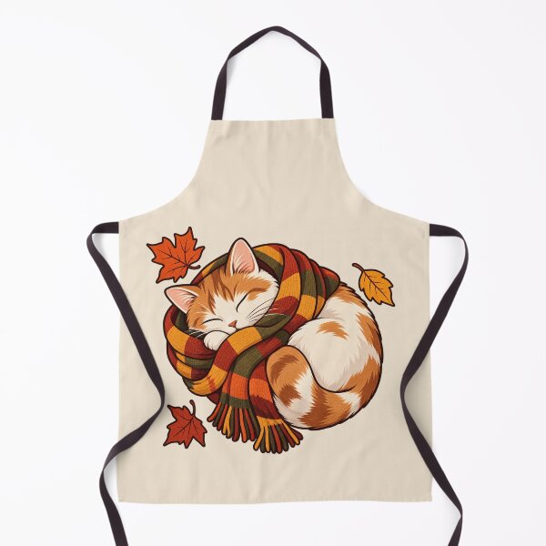 Item preview, Cozy Autumn Cat – Sleeping Cat in Fall Scarf designed and sold by astersgraphics.