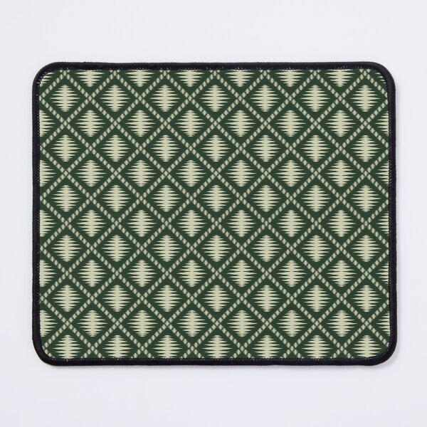 Item preview, Thai Ikat Diamond Seamless Pattern Forest Green Cream Traditional Thai Zigzag Woven Textile Fabric Design designed and sold by KOPatternCo.