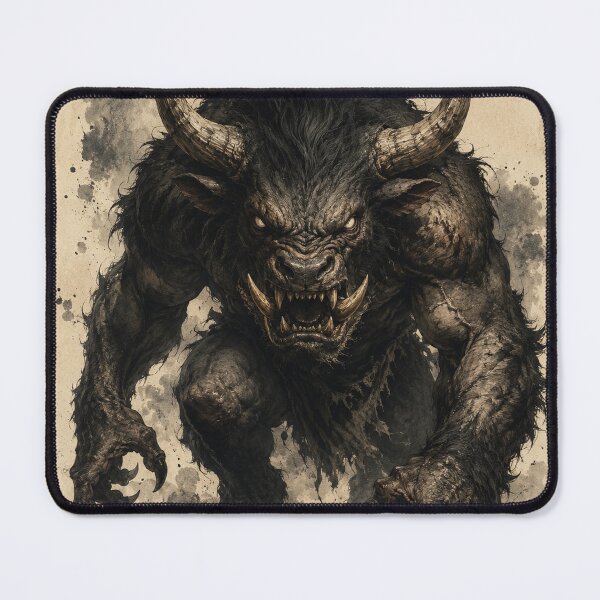 Item preview, Brutal Ushi Oni Yokai Portrait designed and sold by Ocelot-T.