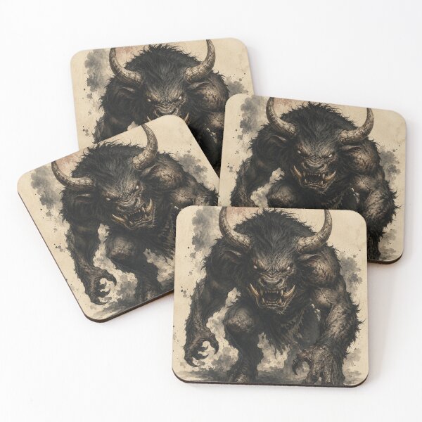 Item preview, Brutal Ushi Oni Yokai Portrait designed and sold by Ocelot-T.