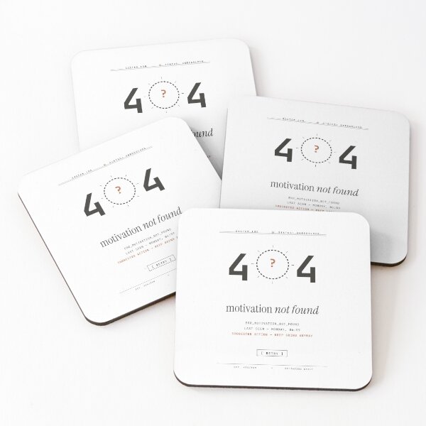 Item preview, 404 Motivation Not Found Minimalist — Light Version designed and sold by TheOddPrints.