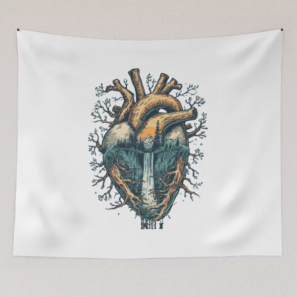 Item preview, Anatomical Heart Forest Waterfall designed and sold by muhammadkhafidh.