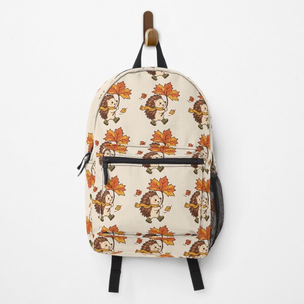 Item preview, Cute Autumn Hedgehog – Leaf Umbrella Fall Illustration designed and sold by astersgraphics.