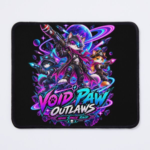 Item preview, Void Paw Outlaws – Neon Space Pirate Cats designed and sold by BankshopTH.