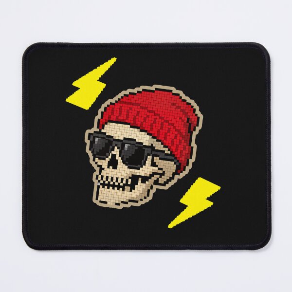 Item preview, Skull in Red Beanie with Lightning Bolts designed and sold by Son Of The Fox.