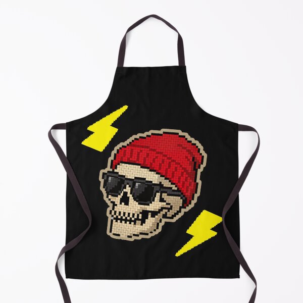 Item preview, Skull in Red Beanie with Lightning Bolts designed and sold by Son Of The Fox.