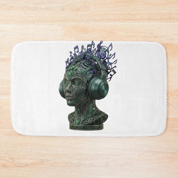 Item preview, ​Metallic Steampunk Music Head Bust - Mechanical Headphones Sculpture designed and sold by Roxdil-J.
