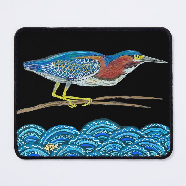 Item preview, Green Heron Fishing and waves designed and sold by TheArtyOne11.