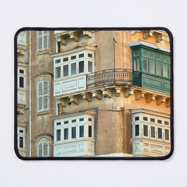 Item preview, Traditional Maltese Wooden Balconies (Gallarija) on Limestone Facade in Valletta, Malta designed and sold by goceris.
