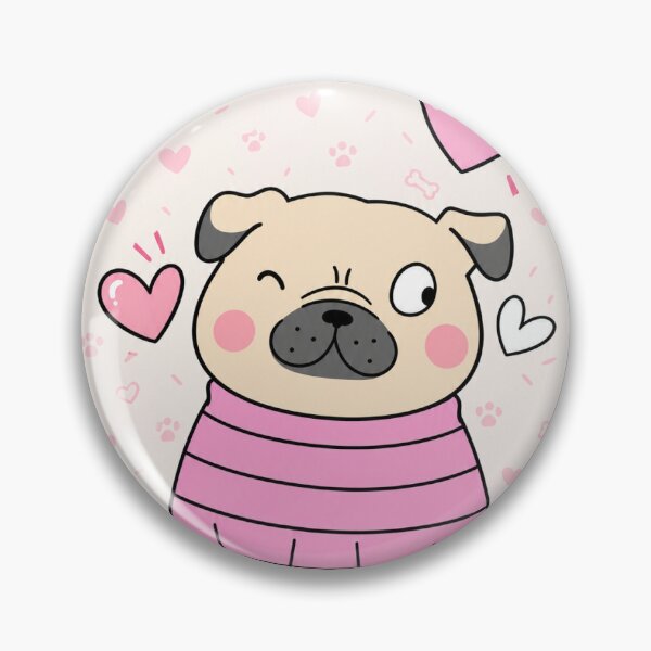 Item preview, Cute Pink Pug Love Phone Case designed and sold by MoodPopz Studio.