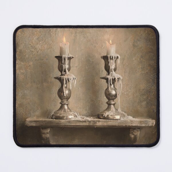 Item preview, Pewter Candlestick Pair Painting, Wall Sconce Print designed and sold by CascadeWonder.