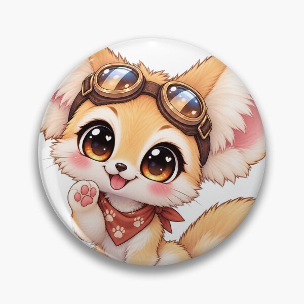 Item preview, Cute Fennec Fox Chibi with Sparkling Eyes Kawaii Desert Animal Sticker designed and sold by VoidDraft.