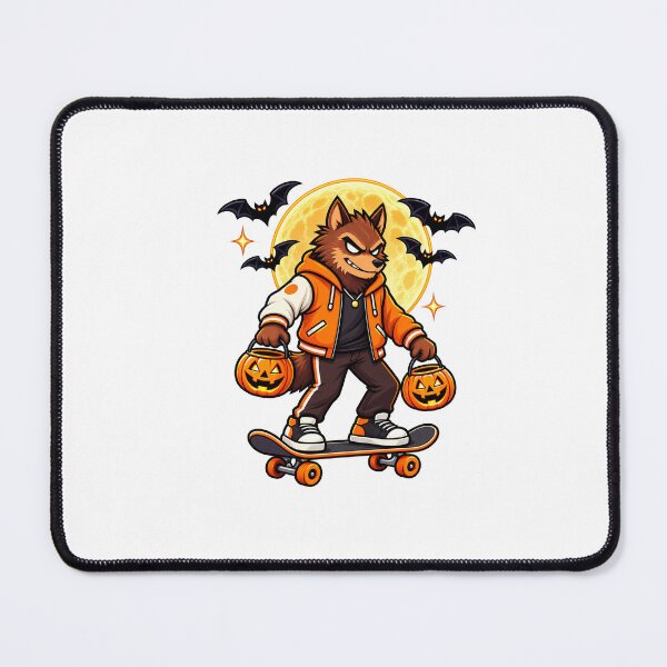 Item preview, Halloween Werewolf Skateboarder Jack O Lantern Trick or Treat designed and sold by Ghulam Hussain Qamar Lali.
