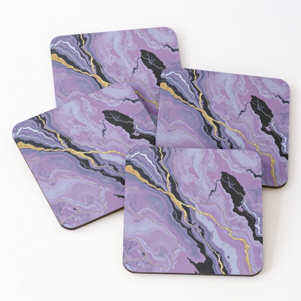 Item preview, Lavender Black Gold Vein Marble designed and sold by IntelliMindDesigns.
