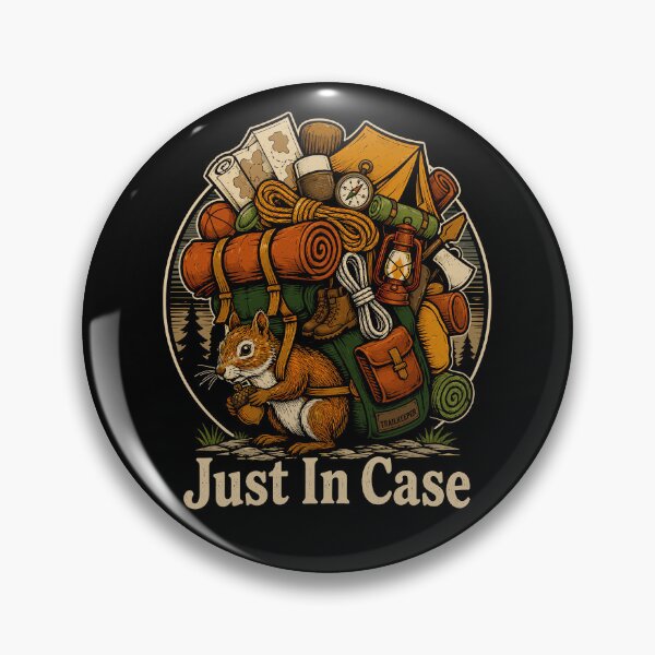 Item preview, Just In Case Funny Squirrel Camping Hiking Humor designed and sold by gordonbwyashop.